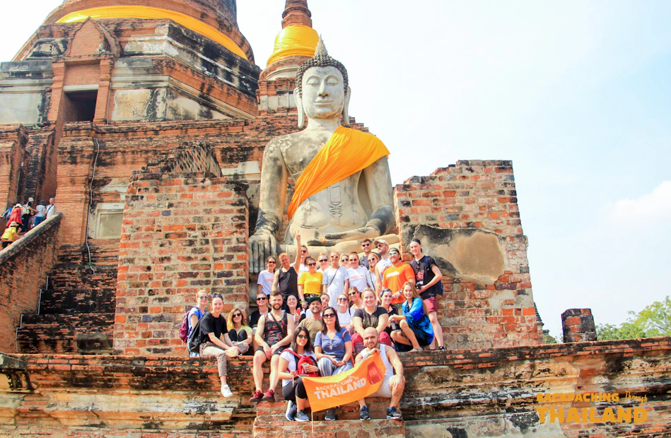Brick temple ruins and stupas at Ayutthaya